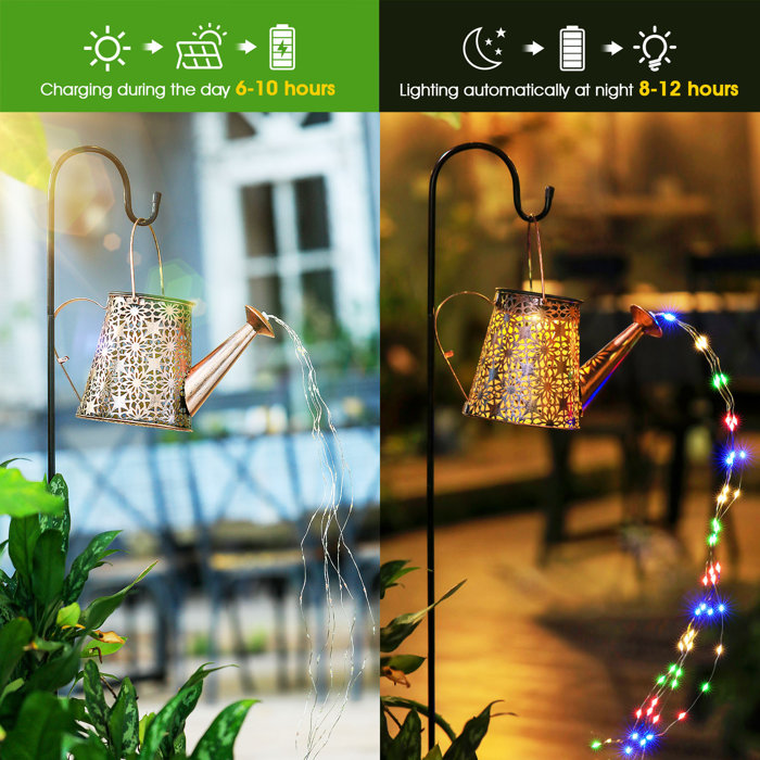 BUCASA 6'' Solar Powered Integrated LED Color Changing Outdoor Lantern & Reviews Wayfair